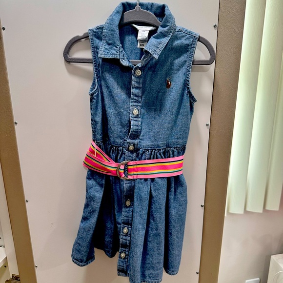 Toddler girl sleeveless denim dress - Picture 1 of 2